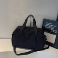 Minimalist black travel bag with dry-wet separation and independent shoe compartment - Black