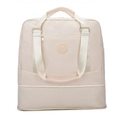Minimalist beige waterproof travel bag with large capacity and bottom compartment - Large / Off White