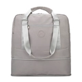 Light grey waterproof travel duffel bag with separate shoe compartment and logo - Large / Light Gray