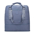Waterproof misty blue oxford travel bag with shoe compartment and large capacity - Large / Dark Blue