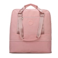 Pink large capacity travel duffel bag in waterproof oxford cloth for gym and yoga - Large / Pink