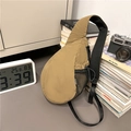 Sac bandoulière en nylon kaki avec poche latérale en filet pour les loisirs extérieurs - Kaki
