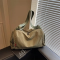 Borsa sportiva verde militare di grande capacità con design in tessuto di nylon - Verde
