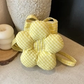 Sac bandoulière en forme de fleur à carreaux vichy jaunes avec design mignon et chic - Jaune
