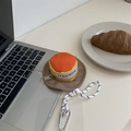 Portable hat-shaped headphone case in orange and yellow with lanyard and carabiner - Khaki