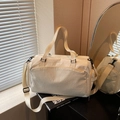 Sac de sport blanc crème grande capacité avec compartiment humide et bandoulière de voyage - Blanc Cassé