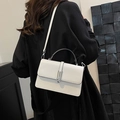 Elegante witte PU-lederen handtas voor dames met een minimalistisch rechthoekig design - Wit