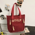 Large capacity dark red canvas backpack with multi-pockets and GTYLF logo for travel - Shoulder Bag / Red