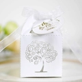 Caja para dulces árbol de la vida cortada con láser con cinta y etiqueta - Con Etiqueta