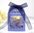 Detailed laser-cut purple candy box featuring a rose heart pattern and Love inscription - Sapphire Blue