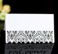 Élégante carte de table blanche en dentelle découpée au laser pour mariage et fêtes - Blanc