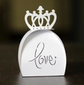 Scatola regalo corona bianca tagliata al laser con motivo Love per confetti nuziali - Bianco
