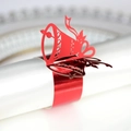Rond de serviette rouge découpé au laser en forme de cloche pour Noël chic - Rouge Vif Réfléchissant