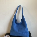 Bolso hobo azul real de gamuza mate para mujer con gran capacidad para uso diario - Azul