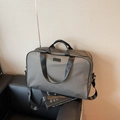 Borsa da viaggio business grigio scuro in tessuto Oxford con doppi manici e tracolla - Grigio
