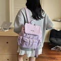 Hellvioletter wasserdichter Nylon-Rucksack für Studenten mit großem Fassungsvermögen und Gurten - Lila