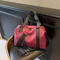 Bolso de viaje magenta de gran capacidad con asas negras y correa ajustable - Burdeos