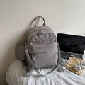 Chic light purple faux leather backpack for women with matching mini pouch and silver zippers - Gray