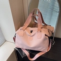 Borsa da viaggio rosa capiente con tracolla regolabile e tessuto strutturato - Rosa