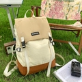 Wasserabweisender Color-Block Rucksack in Khaki und Beige für Outdoor-Aktivitäten - Khaki