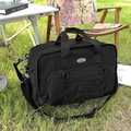 Bolsa de viaje multifuncional de lona negra grande con correa para el hombro al aire libre - Negro