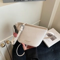 Chic cream white leather bucket bag with fashion gold lettering and cherry pendant - With Charm / Off White