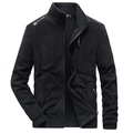 Veste polaire noire chaude pour homme avec col montant et détail zip orange - M / Noir
