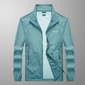 Men's light blue anti-UV sun protection jacket for outdoor sports and summer activities - M / Light Blue