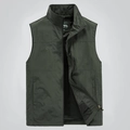 Gilet de sport extérieur vert armée avec fermeture éclair et doublure en maille - M / Vert Armée