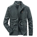 Veste en polaire gris foncé pour homme avec zips orange et col montant chaud - M / gris foncé