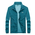 Veste de protection UV homme bleu foncé avec poches zippées pour activités de plein air - M / Bleu Denim
