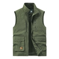Gilet multitasche verde militare ad asciugatura rapida con fodera in rete traspirante - M / Verde Militare