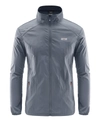 Leichte graue Outdoor-Jacke für Herren mit Stehkragen und Reißverschlusstaschen - M / Dunkelgrau