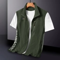 Gilet de pêche extérieur vert foncé pour homme avec poches zippées et maille aérée - 3XL / Vert Militaire