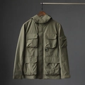 Giacca tattica verde militare con tasche multiple e design con cappuccio antivento da uomo - 6XL / Verde Militare