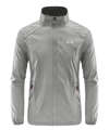 Leichte Outdoor-Windjacke für Herren in Grau mit Stehkragen und durchgehendem Reißverschluss - M / Hellgrau