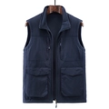 Herren Outdoor Fleeceweste in Marineblau mit Stehkragen und praktischen Taschen - M / Blau