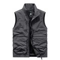 Men's dark grey outdoor utility vest with multi-pocket design and breathable mesh lining - 3XL / Dark Gray