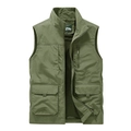 Men's outdoor utility vest in army green with multiple pockets and breathable mesh lining - M / Army Green