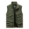 Gilet da pesca outdoor da uomo verde militare con tasche multiple e fodera a rete - 3XL / Verde Militare