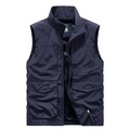 Gilet outdoor blu scuro da uomo con tasche multiple e design con collo alto - 3XL / Blu scuro