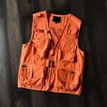 Bright orange multi-pocket tactical cargo vest with quick-dry fabric and mesh lining - M / Orange