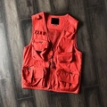 Outdoor quick-dry tactical vest in red with multiple pockets and breathable mesh lining - M / Red
