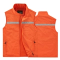 Safety vest in bright orange with reflective silver stripes and breathable mesh lining - M / Orange