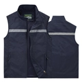 Navy blue outdoor fishing vest with reflective safety stripes and mesh lining - M / Navy Blue