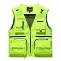 Fluorescent green quick-dry outdoor vest with multi-pocket design and mesh lining - Fluorescent Green