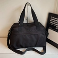 Black multi-functional travel bag with 'NINGJIA' logo and adjustable shoulder strap - Black