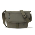 Borsa a tracolla multifunzionale verde oliva con cinturino regolabile e logo MS - Verde