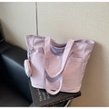 Light purple tote bag set with a matching coin purse and multiple functional pockets - Purple
