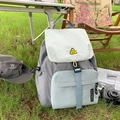 Sac à dos en nylon multicolore gris, beige et bleu idéal pour les loisirs en plein air - Bleu